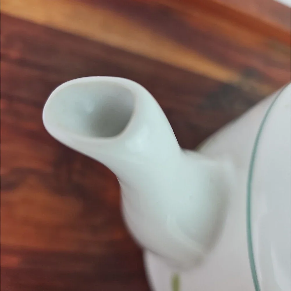 Julie Pople Country Fruit Collection Tea Pot Farmhouse Decor White Yellow Green